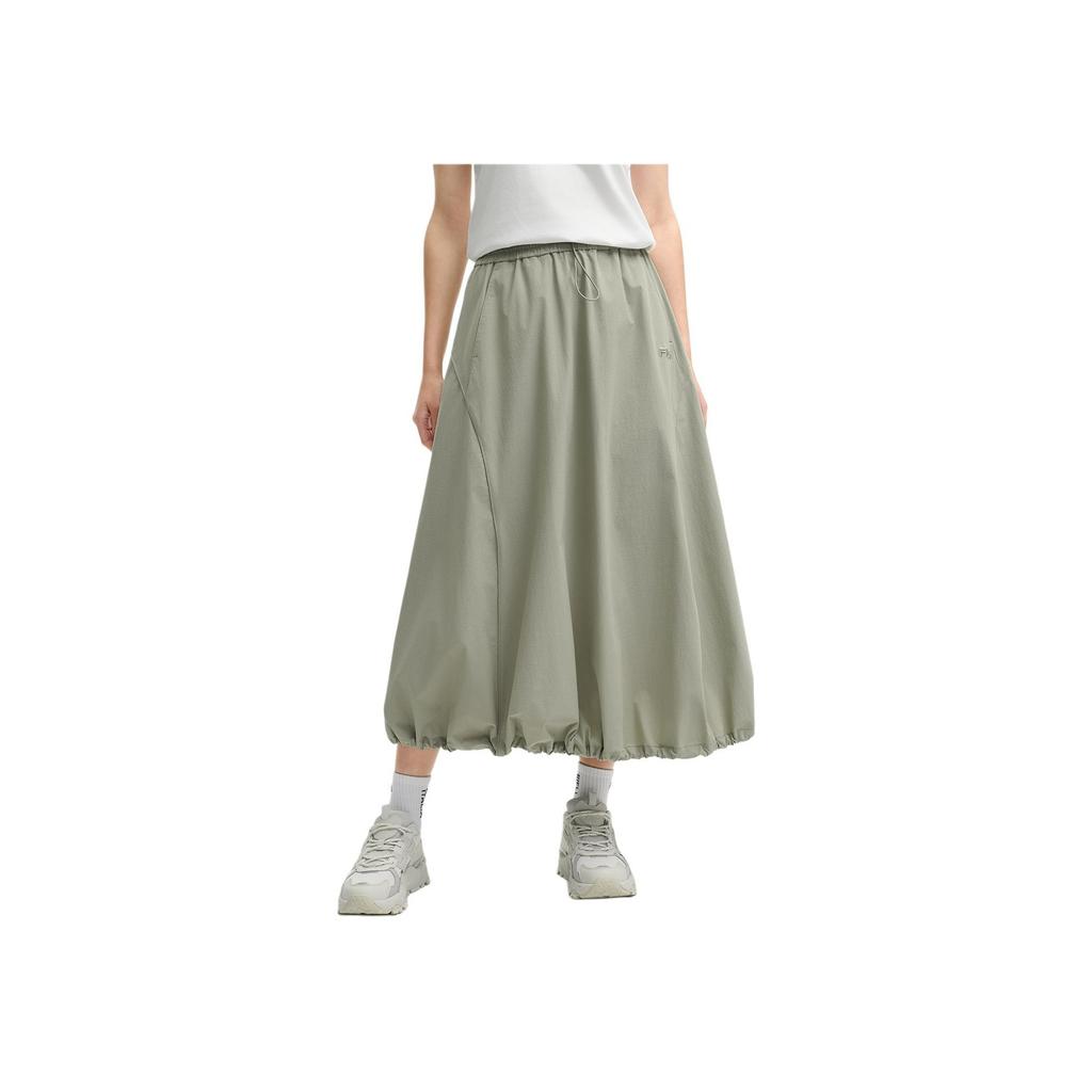 New FILA ORIGINALE Casual Long Skirt Women's Green Khaki F51W529307F-DK