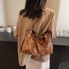 Glossy PU Leather Tote Bag With Dual Handles And Adjustable Shoulder Strap