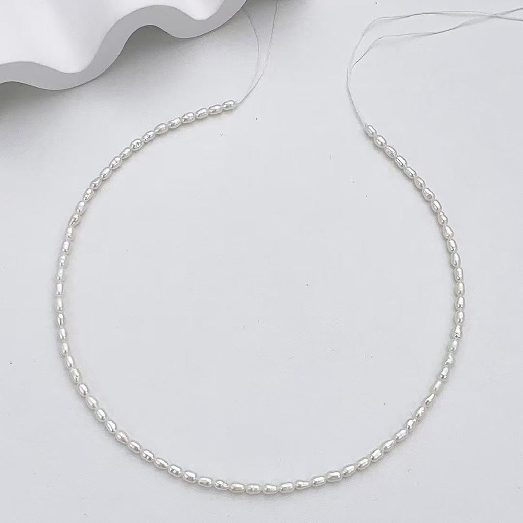 1String, Purple Yellow White Natural Freshwater Pearls, Handmade Rice Pearl Beads for Jewelry Making DIY Crafts (Beads 3-3.5mm, Length 36cm)