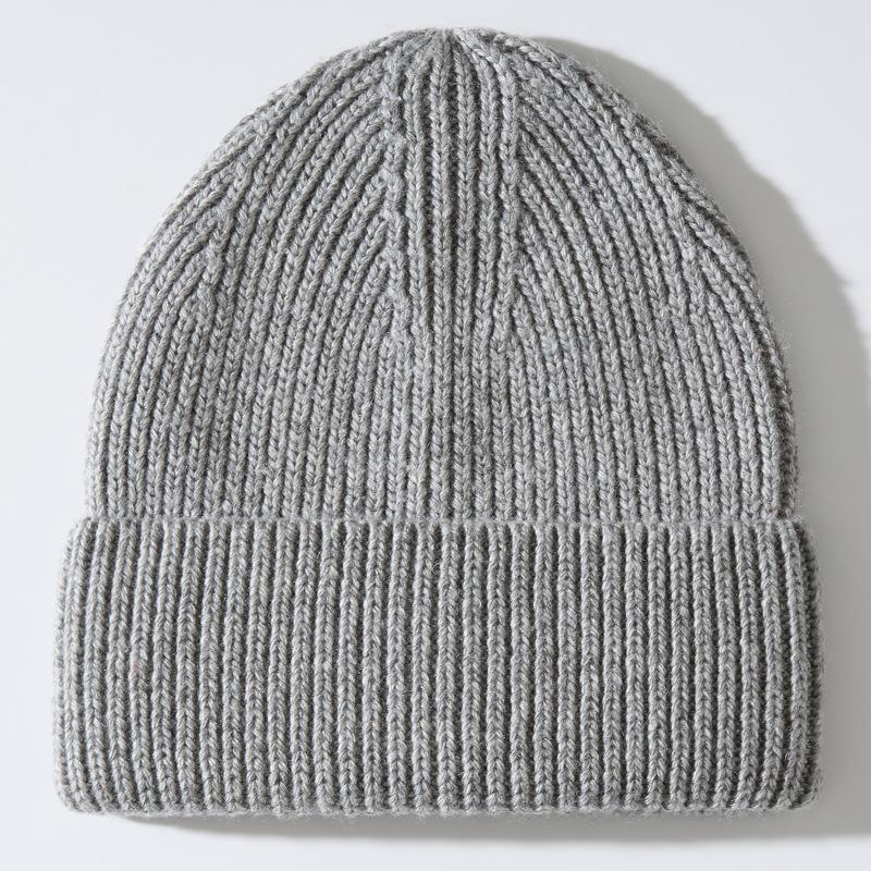 2025 Autumn/Winter Unisex Thick Knit Wool Hat - European & American Inspired Korean Style