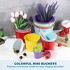 PATIKIL Small Metal Buckets with Handles Mini Buckets Easter Buckets 6pcs Green 2.7"x2.4"