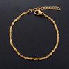 Delicate Water Wave Chain Stainless Steel Bracelet for Women Bangle Wristband Anklets Metal Jewelry Foot Ankle Hand Chain 2mm