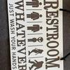 Yousheng Gender Neutral Toilet Sign Whatever Just Wash Your Hands Sign Alien Mermaid Inclusive Sign for Home Bathroom Restroom Wall Decor