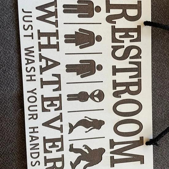 Yousheng Gender Neutral Toilet Sign Whatever Just Wash Your Hands Sign Alien Mermaid Inclusive Sign for Home Bathroom Restroom Wall Decor
