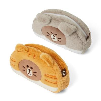 LINE FRIENDS Kitten Brown Doll Pencil Case