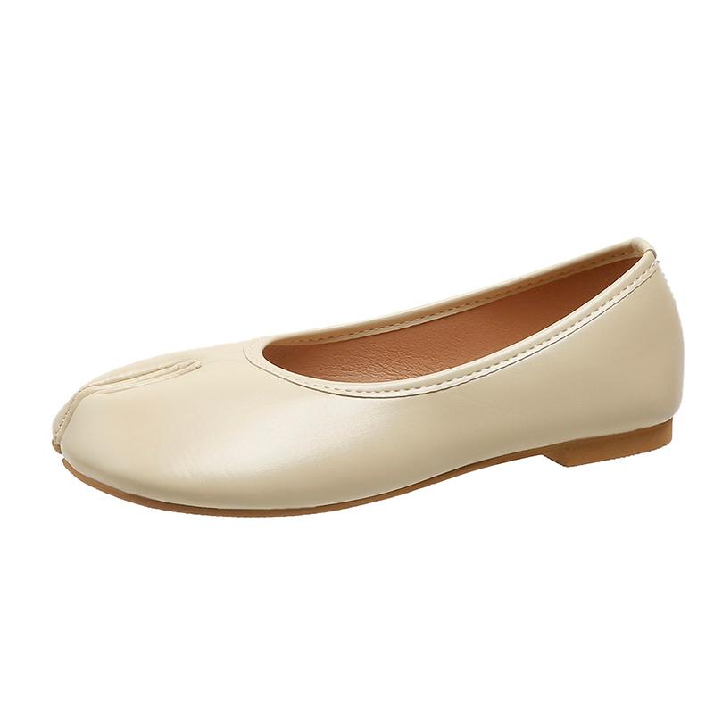 Ninja Shoes Woman Microfiber Leather Comfy Flats Split Toe Slippers Soft Bottom Loafers Brief Ladies Moccasins 2026