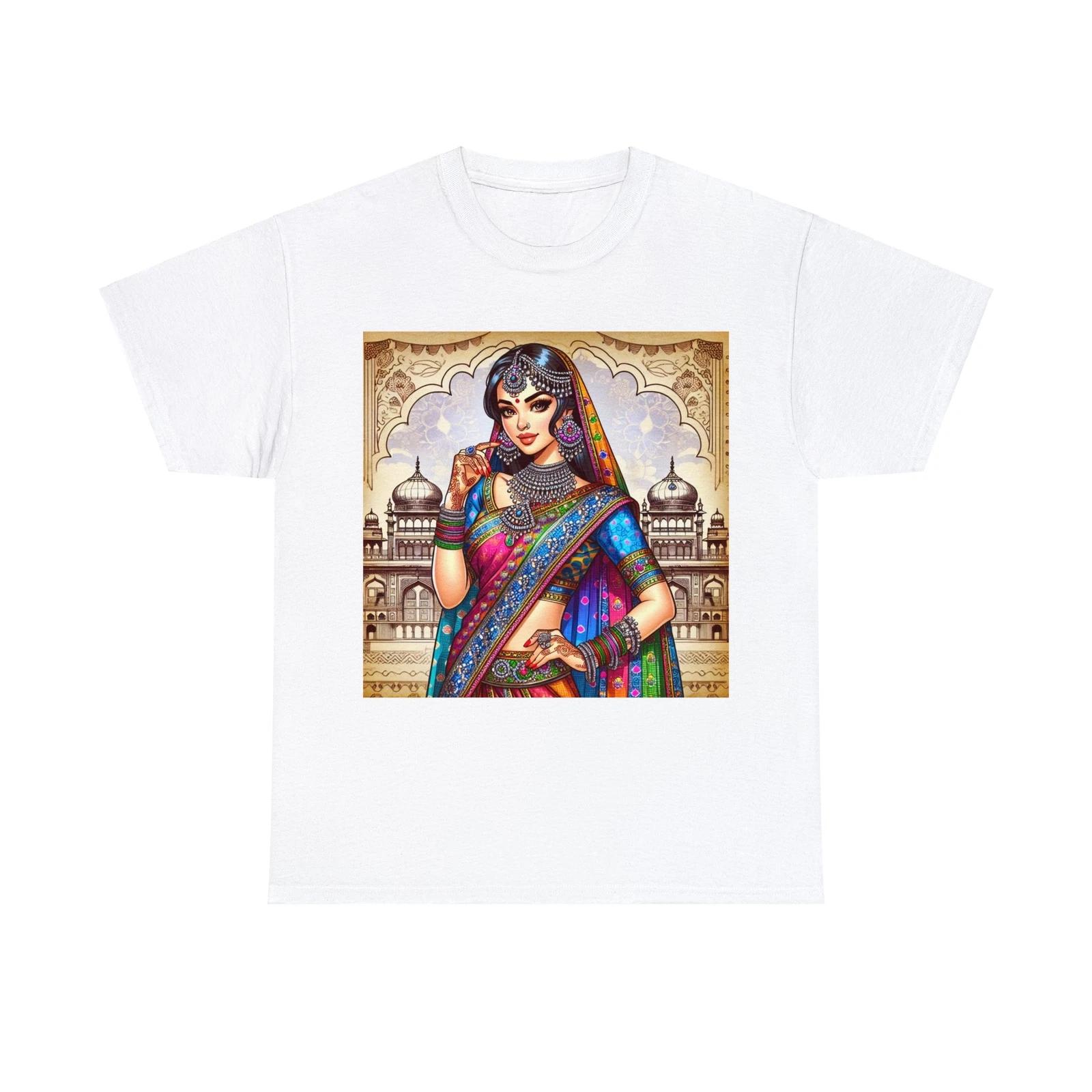 Unisex Adult T Shirt Bollywood Beauty Retro Indian Graphic Tee Streetwear 4XL