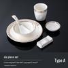 Hotel Restaurant Ceramic Tableware Set: Plates, Bowls, Cutlery, Chopsticks for Private Rooms - 7 or 8 Pieces