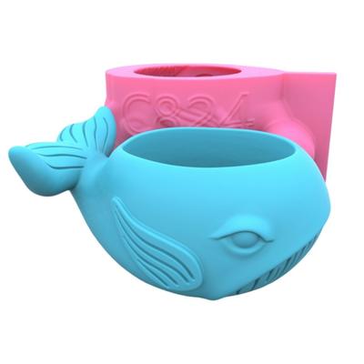 Whale Shaped Silicone Molds for Epoxy Resin, Candle Holder Home Decoration, Silicone Concrete Cement Flowerpots Mould