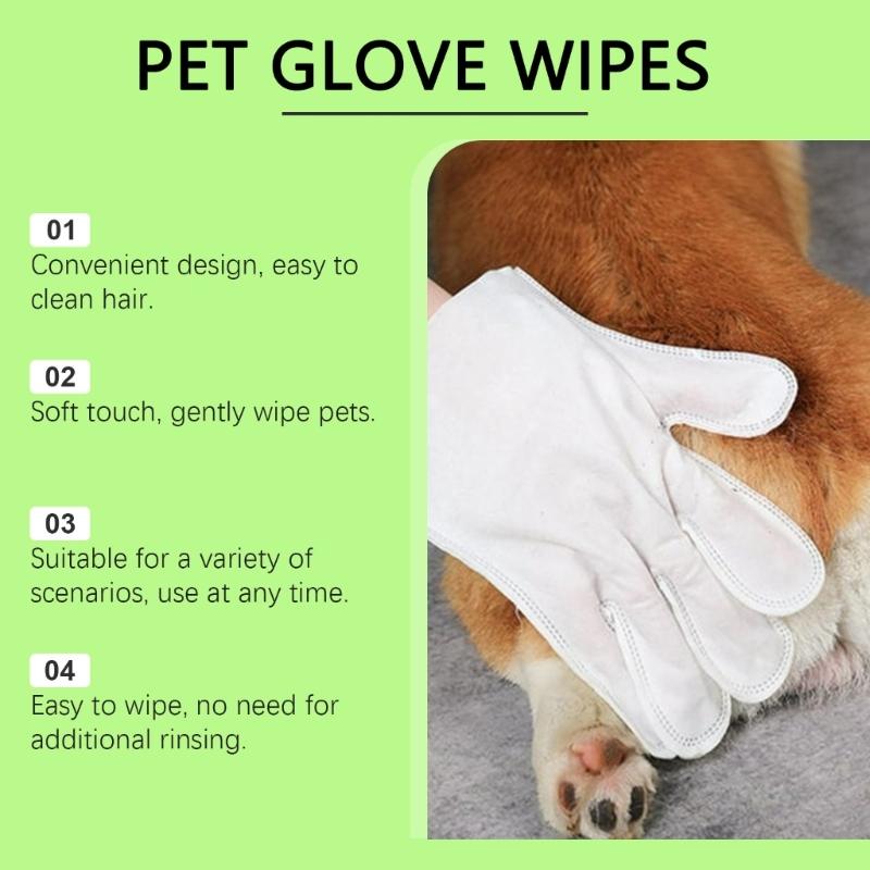 5 Pair Disposable Pet Grooming Gloves Hypoallergenics Design Cleaning Bathing Wipes Mittens For Dog Cats Travel Portable
