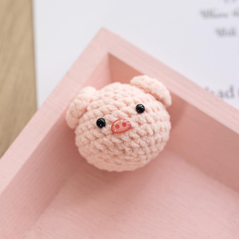 Hand-Knitted Capybara & Rabbit Animal Ball Keychain - Kids' Bag Charm