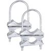 Double Antenna Mast Clamp V-Jaw Bracket U Bolts Pipe Mounting Hardware 2 Sets For Yagi Wifi Antenna, TV Antenna