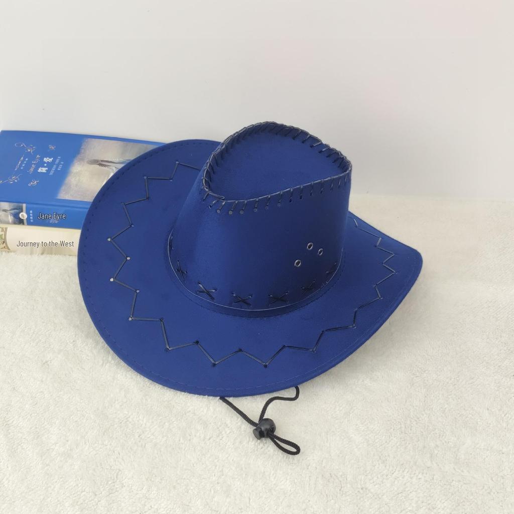 Western Cowboy Straw Hat for Men & Women - Sun Protection Wide Brim Beach & Outdoor Travel Hat