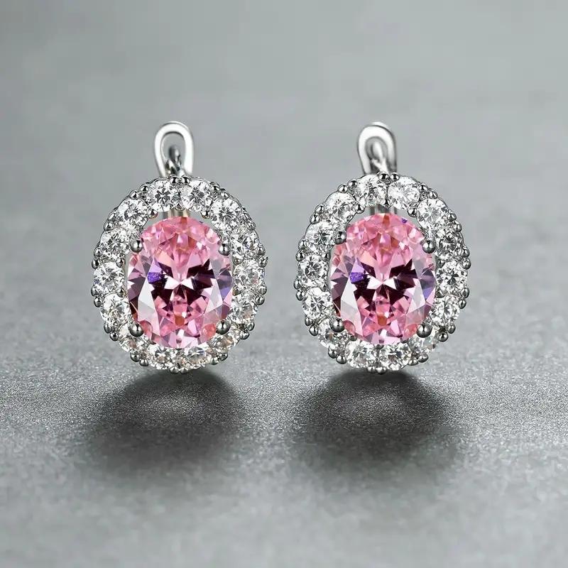 CAOSHI Multiple Colors Cubic Zirconia Hoop Earrings for Women Fashionable Gold Color/Copper Color Wedding Zircon Accessories