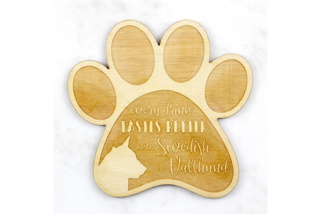 Swedish Vallhund, Swedish Cattle Dog, Swedish Shepherd - Mug coaster, engraved coaster with dog, gift for dog lover by Art-Dog brand