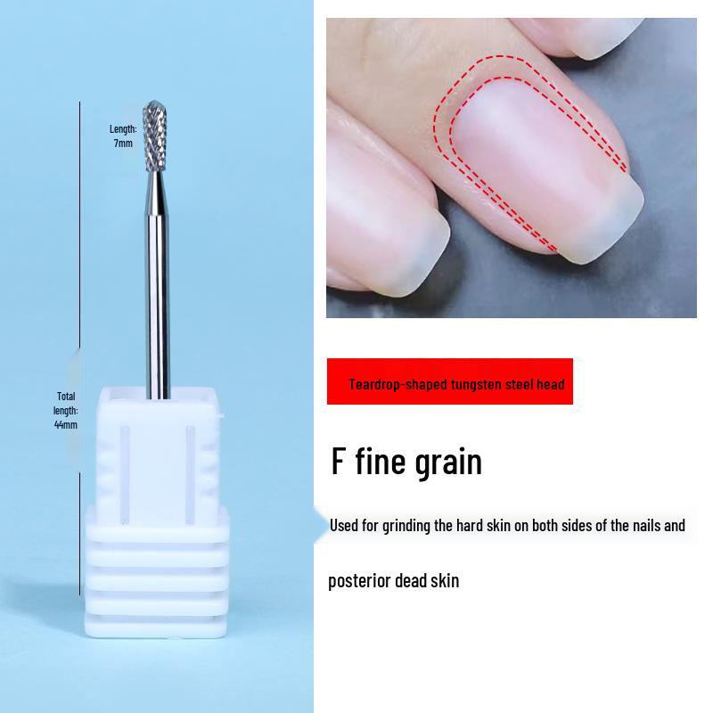 Tungsten Carbide Drill Bit with Ceramic Grinding Head for Cuticle Removal and Russian Manicure Prep