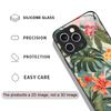 Fashion Palm Leaf Floral Pattern Tempered Glass Phone Case for IPhone 17 16 Pro Max 15 14 13 12 Mini 11 X XS MAX 7 8 Plus Cover