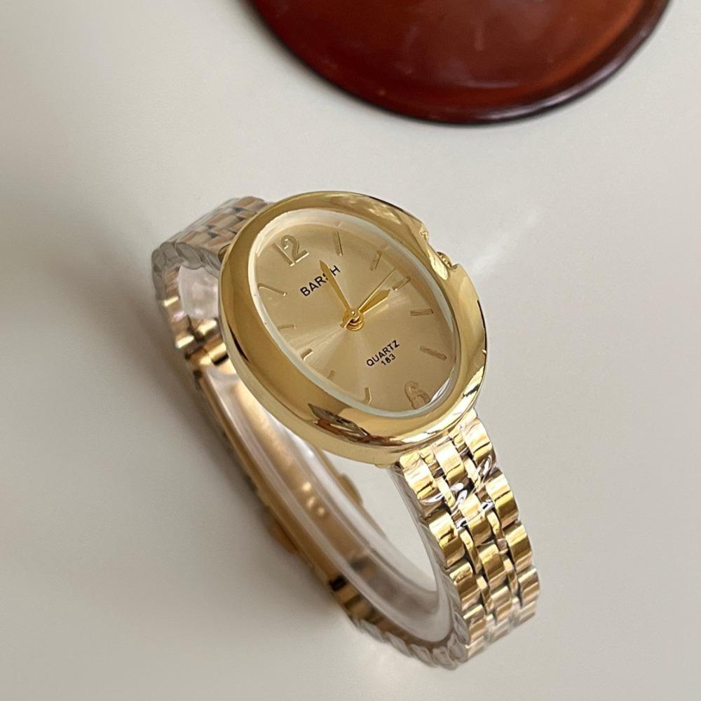 Oval Dial Watches for Women Luxury Gift Quartz Watches Fashion Stainless Steels Strap Wristwatch Dress Clock Relojes Para Mujer