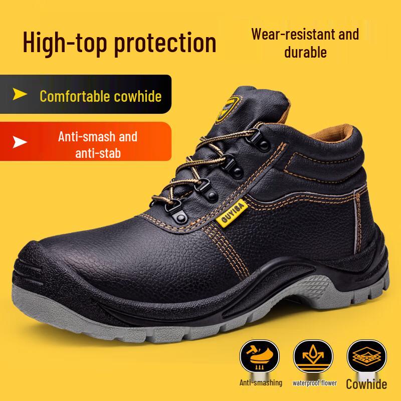 JUNBU Men s High-Top Safety Work Shoes 40