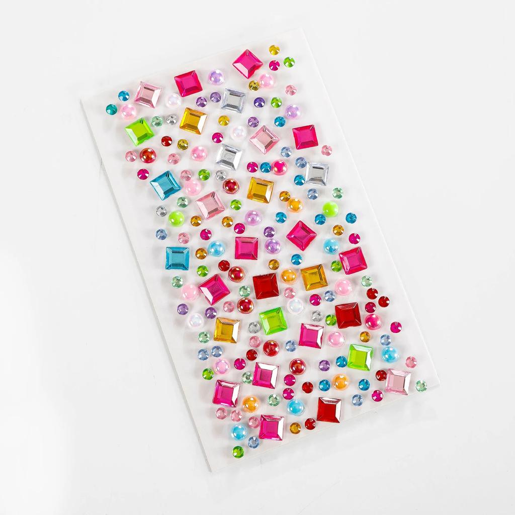 DIY Color Rhinestones Crystal Acrylic Tattoo Sticker Children's Stage Show Eyes Face Makeup Decoration Tools Phone Drill Sticker