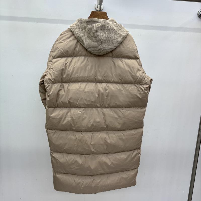 New down jacket women's medium and long fashion loose large size fake two versatile white duck down jacket tide