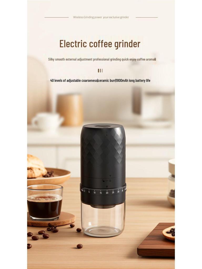 Portable Electric & Manual Coffee Bean Grinder - Compact Household Hand-Cranked & Automatic Grinding Machine