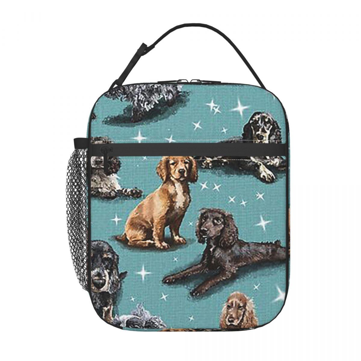 De Cocker Spaniel Geïsoleerde Lunchtas voor Kinderen School Koeltas Thermische Voedseldoos Draagtas Draagbare Lunchboxen Container One Size blue