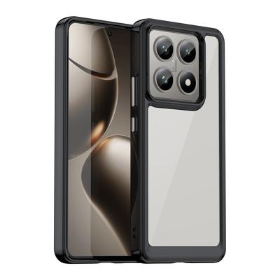 For Xiaomi 14T Phone Case WANLONFENG XC Series TPU Acrylic Cover with Tempered Glass (Big Lens Hole)