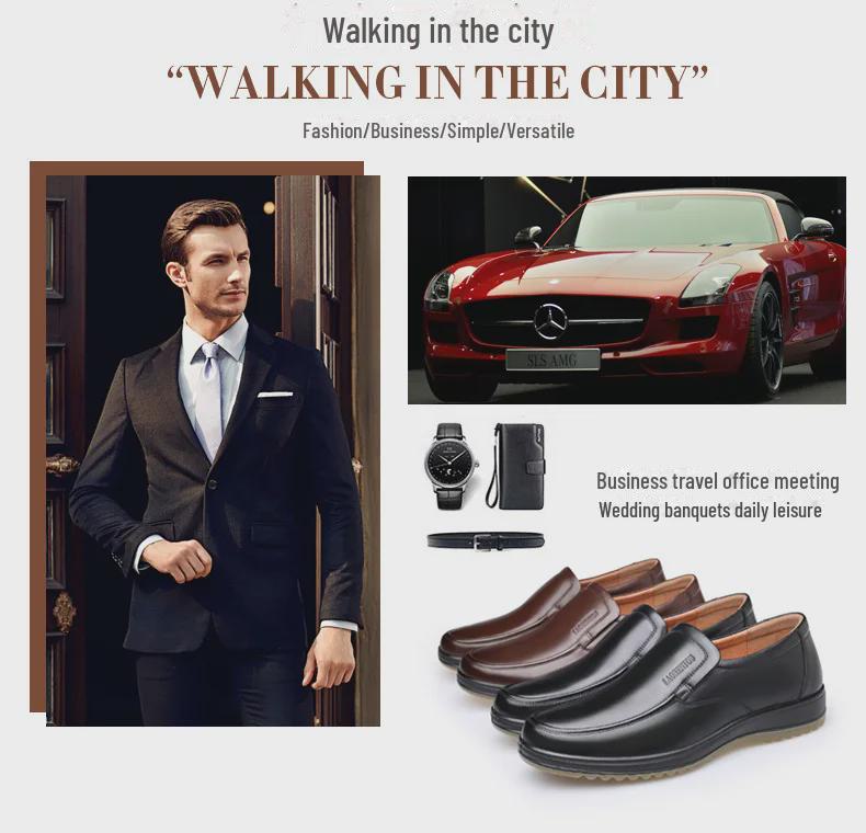 Pánské letní business casual kožené boty - Široký střih, Měkká podrážka, Styl 72161