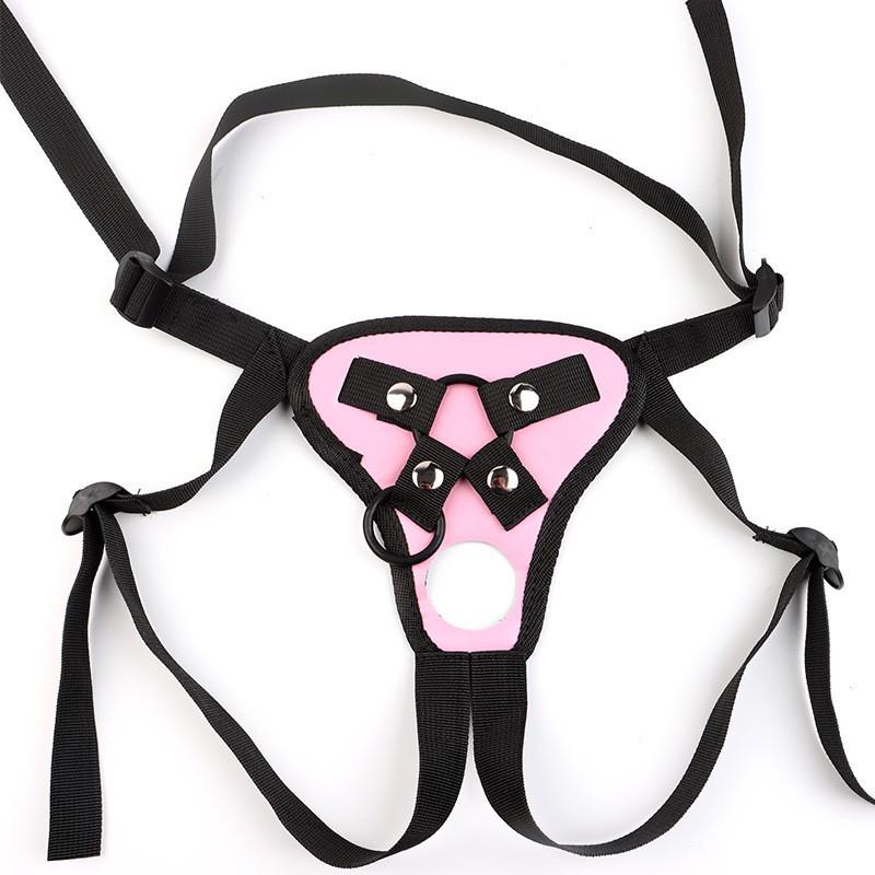 Women's Leather Pull-Up Pants with Strap-On Dildo for Lesbian, Gay, and Transgender Play