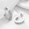 Orecchini Geometrici a U con Strass Moda Europea Americana, Orecchini a Bottone Cuore di Pesca in Acciaio di Titanio Acciaio Inossidabile 4MM