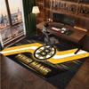 Boston Bruins Personalisierter Kristall-Samt-Teppich, Benutzerdefinierter Namens-Text Weicher Anti-Rutsch-Teppich für Wohnzimmer Schlafzimmer
