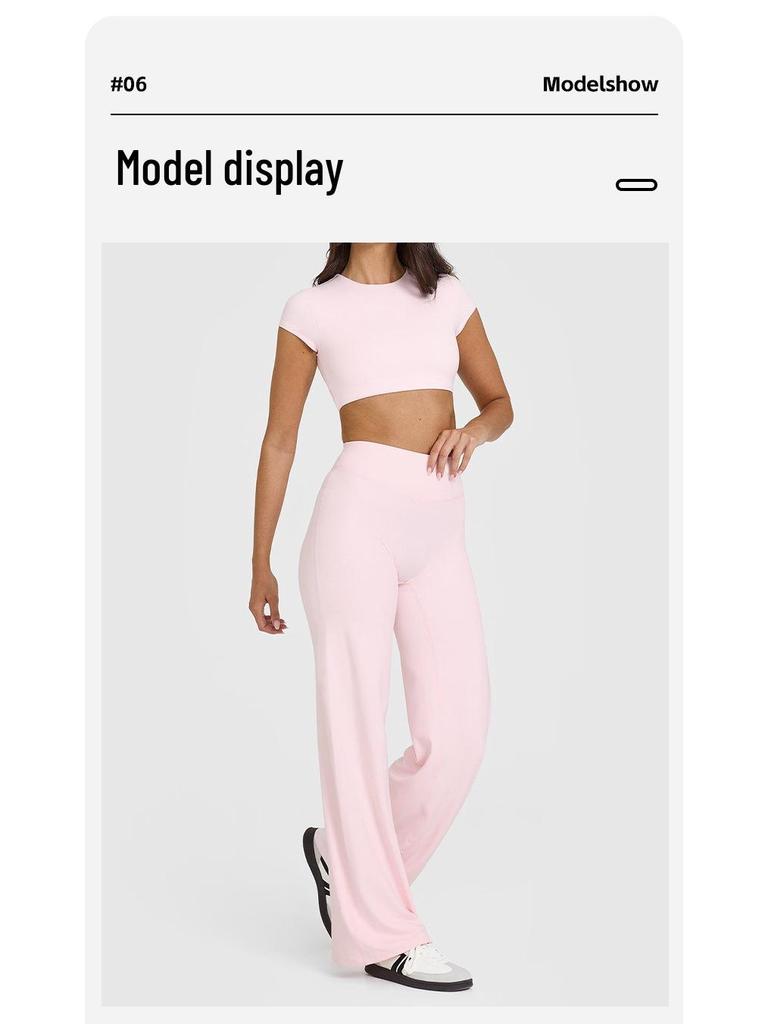 High Waist Straight Leg Yoga Pants - Women's Slimming, Breathable, Hip-Lifting, No Lines, Sports Fitness Pants