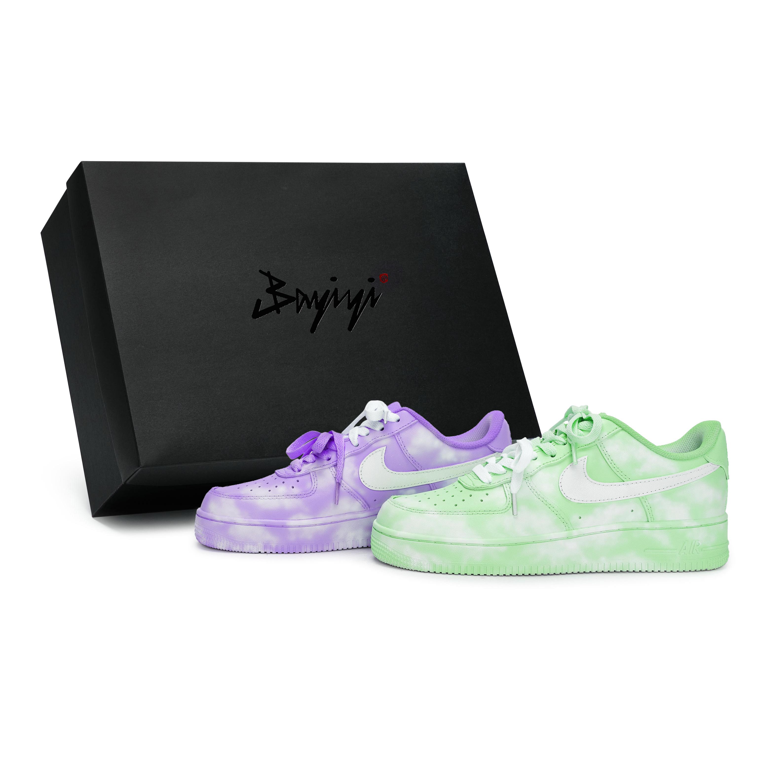 

Nike Air Force 1 Skateboard Shoes Unisex Low Top White/Green/Purple CW2288-111(Team80-S-BOX) 38.5