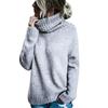 Womens Fashion Solid Long Sleeve Sweater Loose Turtleneck  knitting Sweater