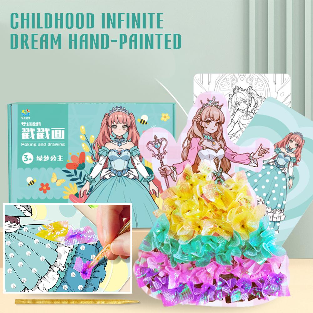 

Наборы для рукоделия, платье принцессы ручной работы, 3D наклеенное платье с рисунком, кукла для детей, красочное платье Gi K7L3