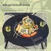 Portable Folding BBQ Grill with Solid Wood Table for Outdoor Picnic and Meat Barbecue