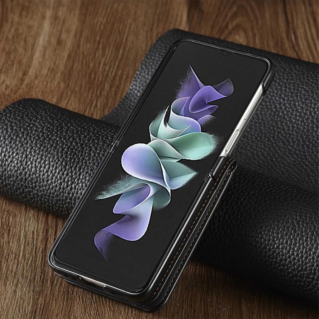 Ultra Thin Flip Leather Cover for Samsung Galaxy Z Flip 7 FE 6 5 4 3 Flip7 Flip6 5G Card Solt Holder Wallet Magnetic Phone Case