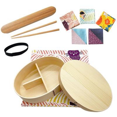 W certyfikowanym przez SGS pudełku bento Save Magewappa 700 ml biały japoński Furoshiki pełny zestaw dla kota i ptaka [wyprodukowane w fabryce] (Różowy)