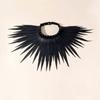 Adjustable Wild Bar Neck Chain Black Leather Necklace Exaggerated PU Leather Necklace  Nightclub