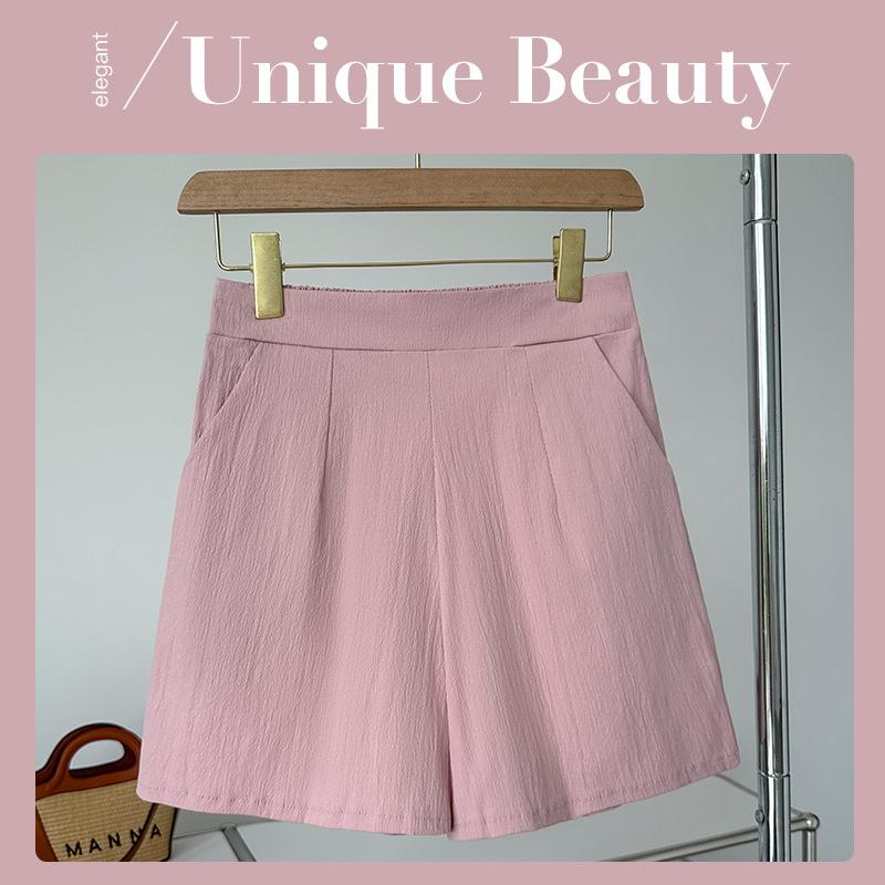 YYFS Women's Fashion Casual Solid Color Print High Waist Sport Shorts