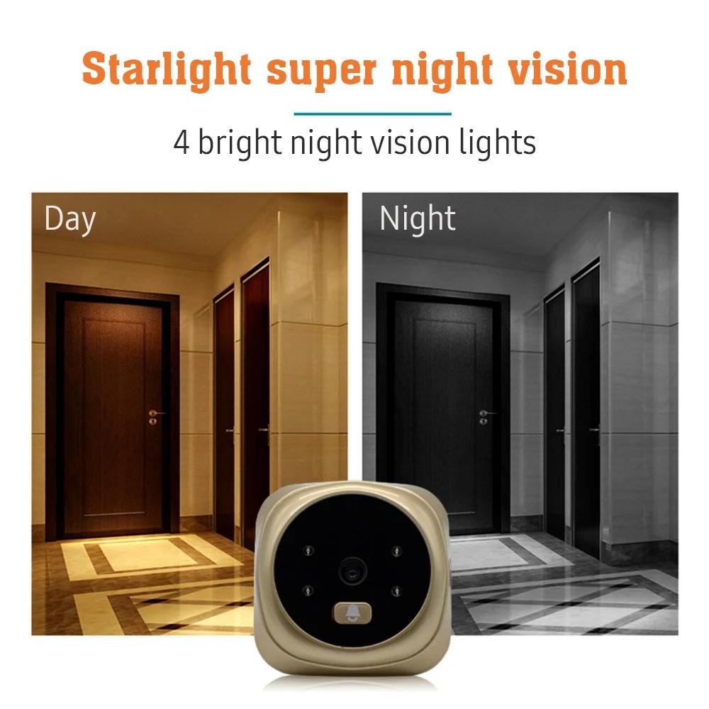 Video Doorbell Door Viewer Camera Door Peephole Door Camera Doorbell With Wireless Monitor Live Night Vision For Home Office