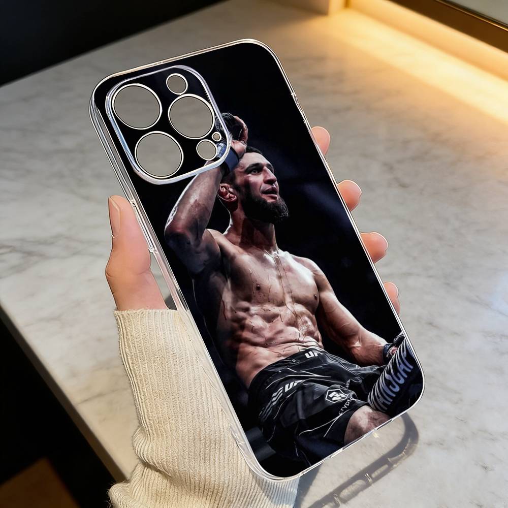the eagle K-Khamzat Chimaev Phone Case Transparent Silicone Soft For iPhone 17 16 15 14 13 12 11 Mini Pro Max Plus