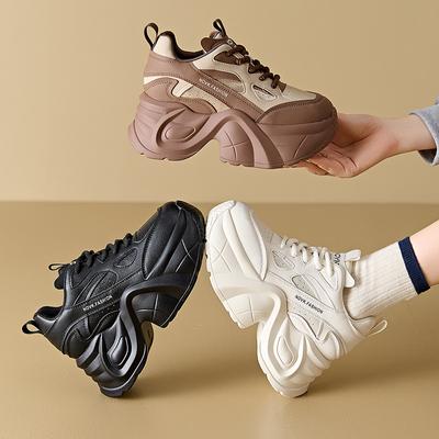 Fashionable Thick-soled Sports Shoes for Women In Autumn and Winter, High-end Casual Shoes with Increased Height and Versatile Dad Shoes