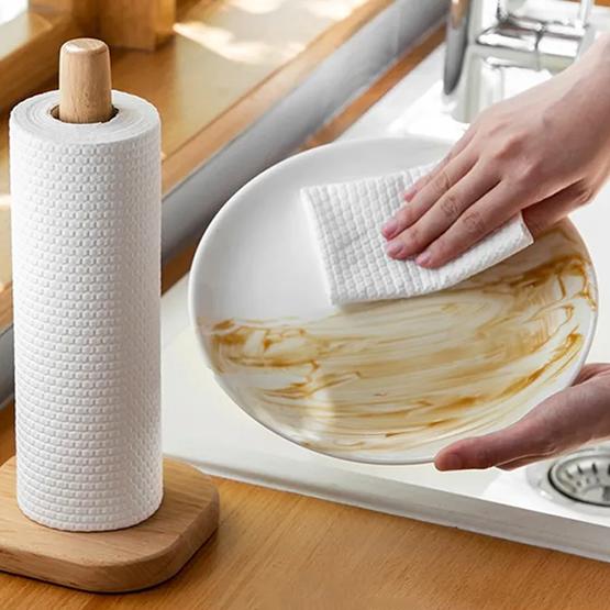 

WTEMPO 5 рулонов 250 шт. рулон кухонных бумажных полотенец впитывающие воду/масло влажные и сухие двойного назначения пищевые отрывные многоразовые моющиеся тряпки бумага для мытья посуды 5pcs белый