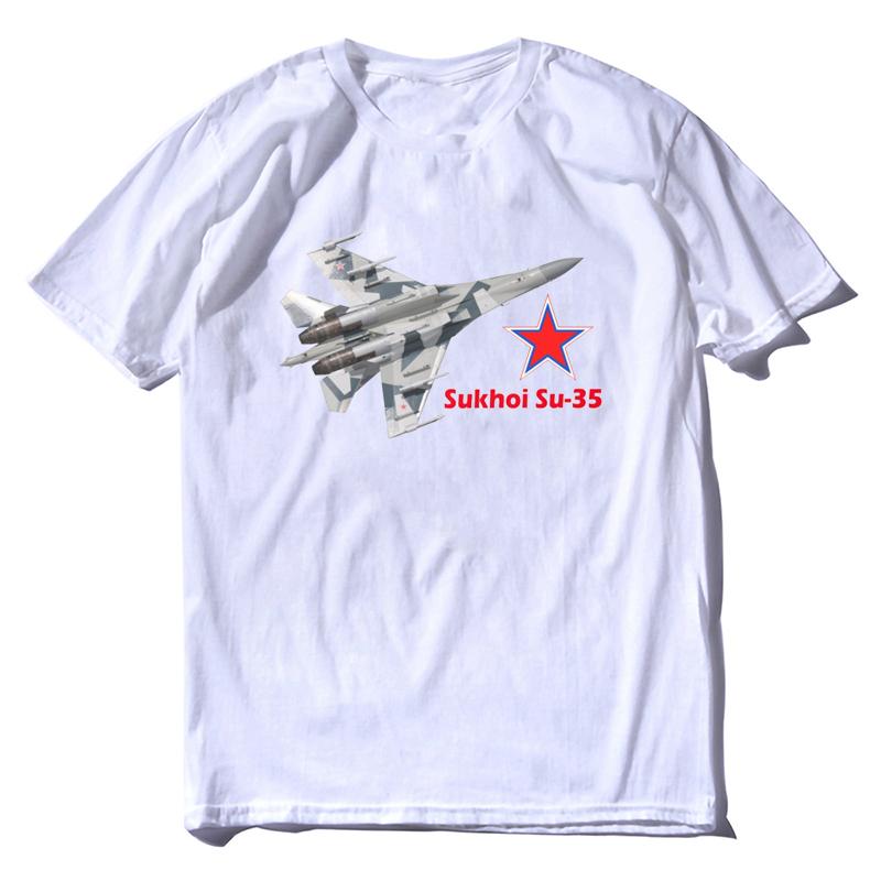Russian Air Force Sukhoi Su35 Flanker Fighter Summer Cotton Short Sleeve ONeck Unisexs New S3XL