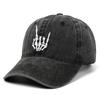Embroidery Skeleton Hand Pattern Cotton Baseball Cap Low Profile Snap Back Trucker Dad Hat for Men And Women