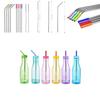 Elegant And Durable 8 Pcs Stainless Steel Metal Drinking Straws With Silicone Tips