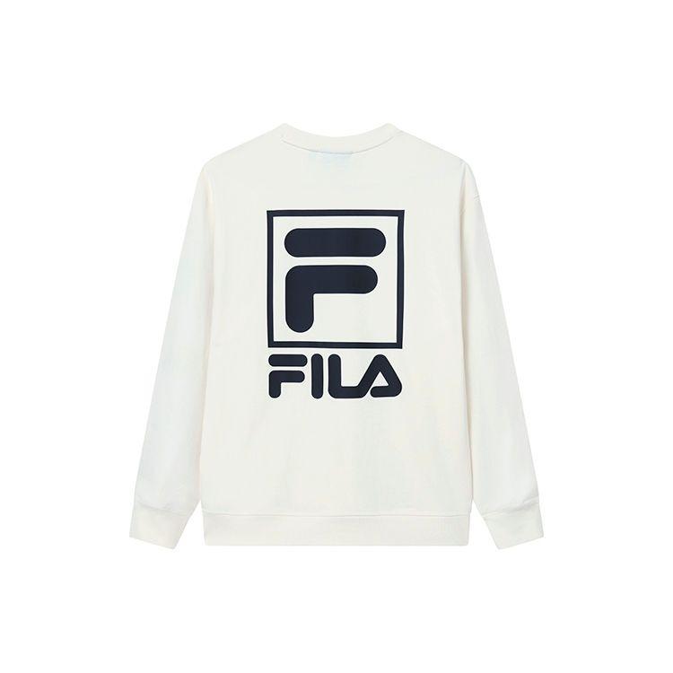 Fila Printed Logo Casual Crew Neck Sweatshirt Men Sweatshirt White F11M219208F-IV