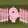 11pcs Glitter Pink Nice Birthday Candle 0-9 Cake Topper Decorations for Girl Woman Baby Shower Party Wedding Decor Supplies
